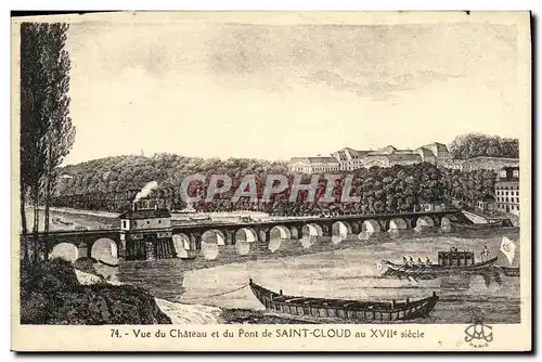 Cartes postales Parc de Saint Cloud Vue Du Chateau et du Pont de