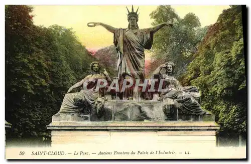 Cartes postales Parc de Saint Cloud Le Parc Anciens Frontons du Palais de L Industrie