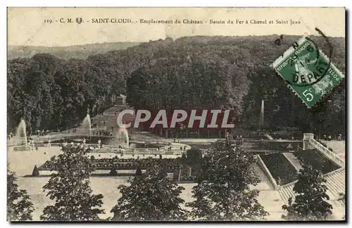 Cartes postales Parc de Saint Cloud Emplacements du Chateau Bassin du Fer a Chaval
