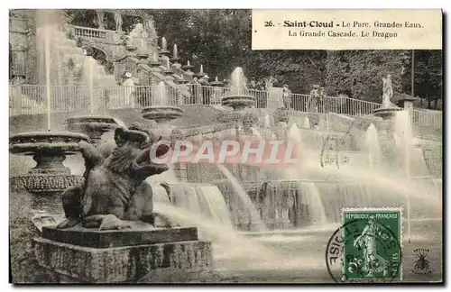 Cartes postales Parc de Saint Cloud Le Parc Grande Eauxc La Grande Cascade Le Dragon