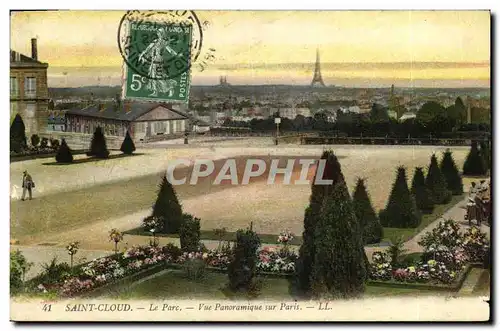 Ansichtskarte AK Parc De Saint Cloud Vue Panoramique sur Paris Tour Eiffel