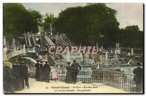 Cartes postales Parc De Saint Cloud Le Parc Grandes Eaux La Grande Cascade Vue Generale