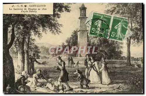 Ansichtskarte AK Parc De Saint Cloud La Lanterne de Diogene en 1820 d apres Develly