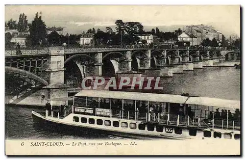 Ansichtskarte AK Parc de Saint Cloud Le Pont Vue Sur Boulogne Peniche