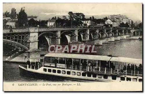 Cartes postales Parc de Saint Cloud Le Pont Vue Sur Boulogne Peniche