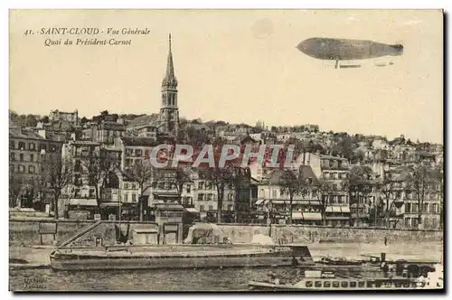 Ansichtskarte AK Parc de Saint Cloud Vue Generale Quai du President CArnot Zeppelin Dirigeable