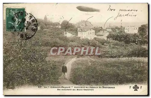 Cartes postales Sevres Ciement Bayord En Montant au Mont Valerien Zeppelin Dirigeable