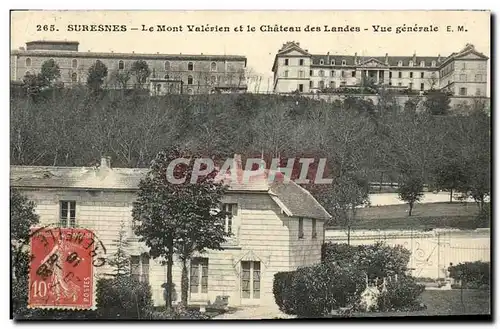Cartes postales Suresnes Le Mont Valerien et le Chateau des Landes Vue Generale