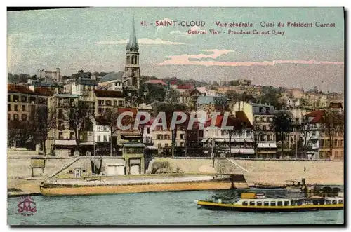 Cartes postales Saint Cloud Vue Generale Quai President Carnot