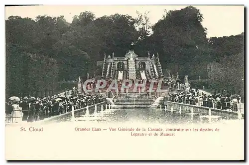 Cartes postales Saint Cloud Grande Eaux Vue generale de la Cascade Construite Sur les Dessins de Lepautre et de