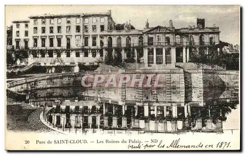 Cartes postales Saint Cloud Les Ruines du Palais Militaria