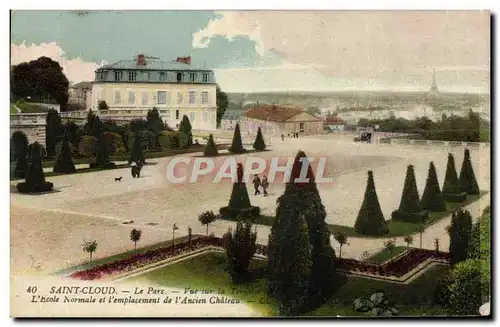 Cartes postales Saint Cloud Le Parc Vue Sur La terrasse L Ecole normale et l emplacement de l ancien chateau