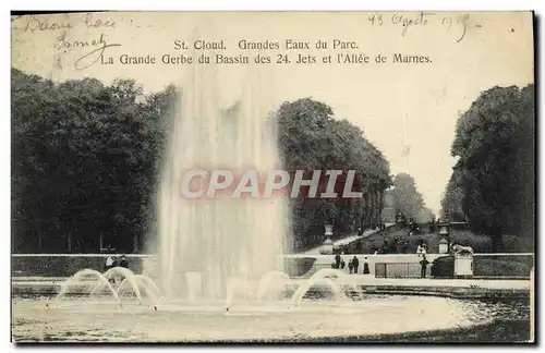 Ansichtskarte AK Saint Cloud Grande Eaux du Parc La Grande Gerbe du Bassin