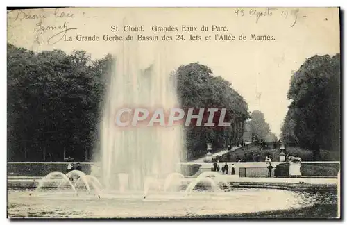 Cartes postales Saint Cloud Grande Eaux du Parc La Grande Gerbe du Bassin