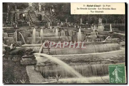 Cartes postales Saint Cloud La Grande Cascade Les Grandes Eaux Vue Generale