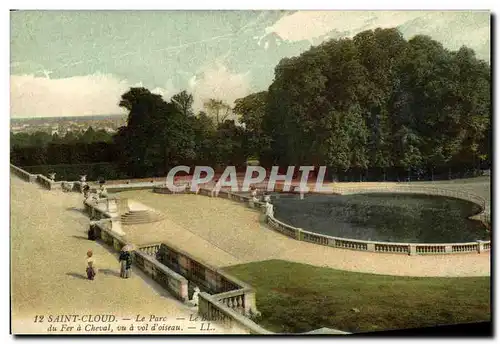 Cartes postales Saint Cloud Le Parc Le bassin du Fer a Cheval vu a vol d oiseau