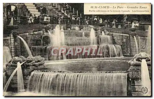 Cartes postales Saint Cloud Le Parc Grandes Eaux Partie inferieure de la grande cascade Les grenouilles