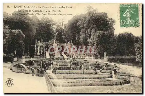 Ansichtskarte AK Saint Cloud Le Parc Les Grandes Eaux Grande cascade Vue generale