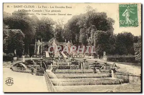Cartes postales Saint Cloud Le Parc Les Grandes Eaux Grande cascade Vue generale