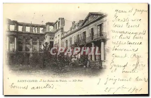 Cartes postales Saint Cloud Les Ruines du Palais