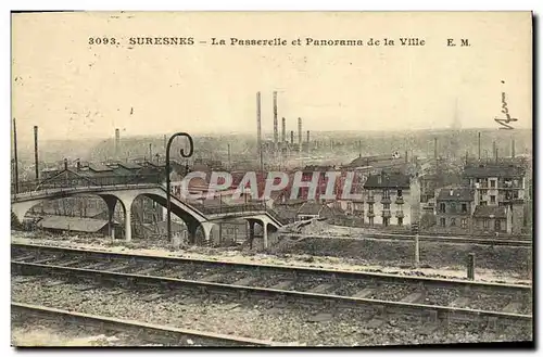 Cartes postales Suresnes La Passerelle et Panorama de la Ville