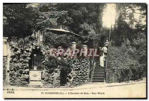 Cartes postales Suresnes L Escalier de Bois Rue Worth Femmes