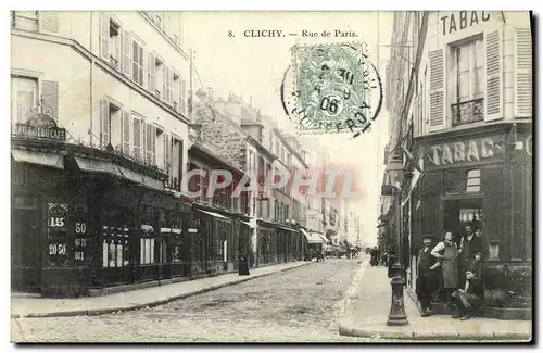 Ansichtskarte AK Clichy Rue de Paris Tabac