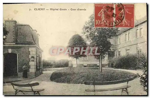 Cartes postales Clichy Hopital Gouin Cour d Entree