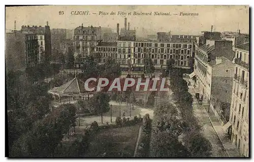 Ansichtskarte AK Clichy Place des Fetes et Boulevard National Panorama