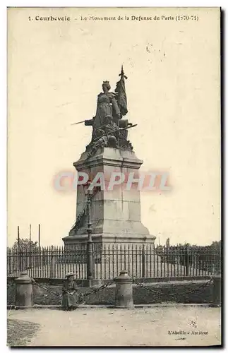 Cartes postales Courbevoie Le Monument de la Defense de Paris 1870 1871 Militaria