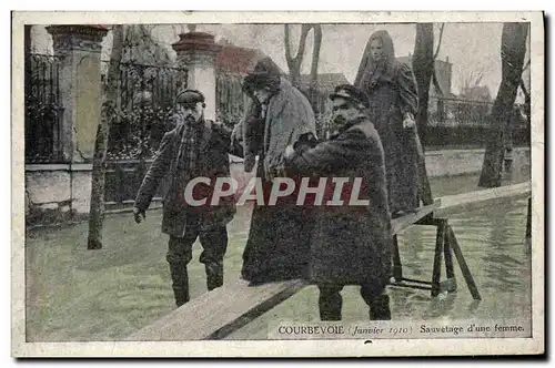 Cartes postales Courbevoie Janier 1910 Sauvetage d une femme