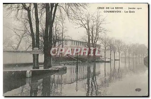 Ansichtskarte AK Courbevoie Les Quais Inondations Janvier 1910