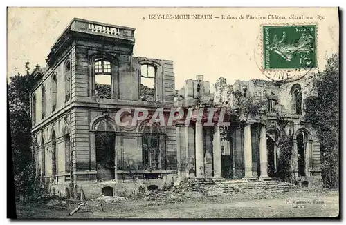 Ansichtskarte AK Issy Les Moulineaux Ruines de L Ancien Chateau detruit en 1870 Militaria