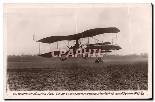 Cartes postales Locomotion Aerienne Older Vendome Sur biplan un passager avec Issy les Moulineaux 7 septembre 19