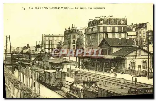 REPRO Recto verso La Garenne Colombes La Gare Vue interieure Rue des voyageurs