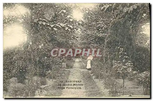 Cartes postales Asnieres Le Jardin Modele Allee Principale