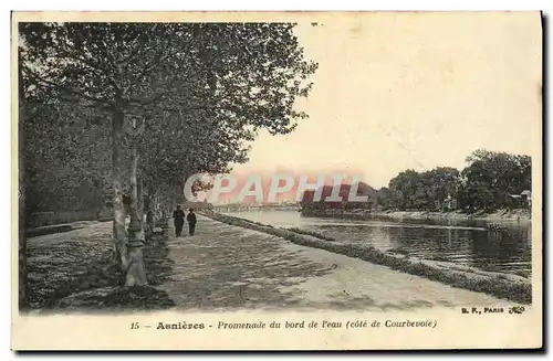 Cartes postales Asnieres Promenade du bord de l eau Cote de Courbevoie