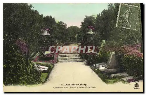 Ansichtskarte AK Asnieres Clichy Cimetiere des Chiens Allee Principale