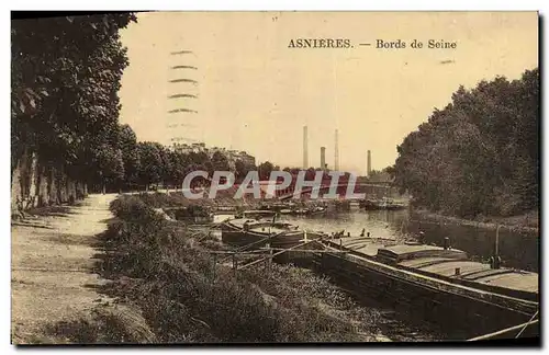 Cartes postales Asnieres Bords de Seine peniches