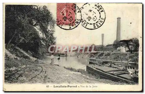 Cartes postales Levallois Perret Vue de la Jatte peniche Bateau