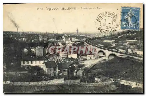 Cartes postales Meudon Bellevue Panorama de Paris