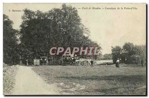 Cartes postales Foret de Meudon Carrefour de la Patte d Oie Caleche Chevaux