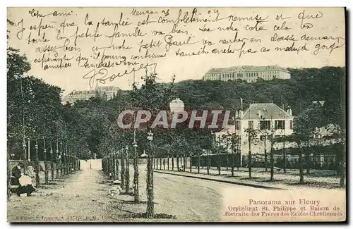 Cartes postales Panorama sur Fleury Orophelinat St philippe et maison de retraite