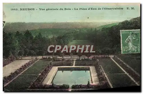 VINTAGE POSTCARD Meudon View of Wood the Part D Water of L Observatory