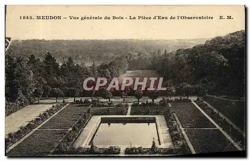 Cartes postales Meudon Vue generale du Bois La Piece d Eau de l Observatoire