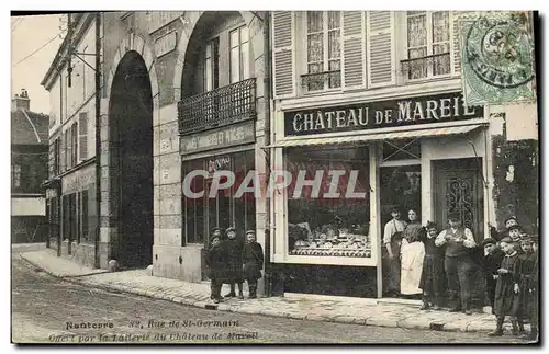Cartes postales Nanterre Rue de St Germain Offert par la laiterie du chateau de Mareil Cremerie Devanteuil TOP