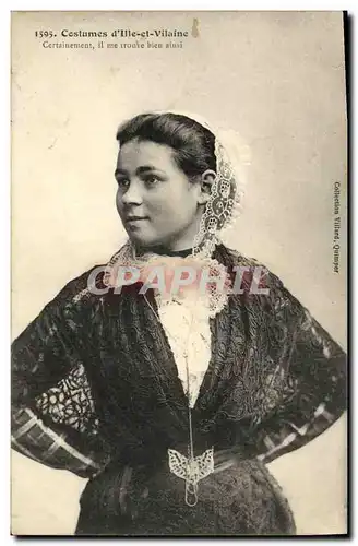 Ansichtskarte AK Costumes d Ille et Vilaine Femme Folklore