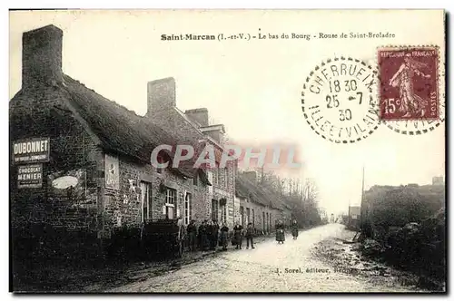 Cartes postales Saint Marcan Le Bas du Bourg Route de Saint Broladre