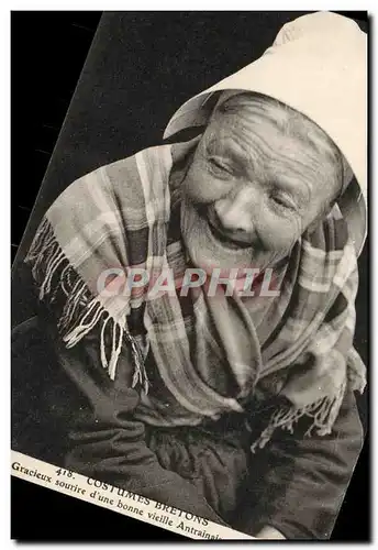 Ansichtskarte AK Costumes Bretons Bonne vieille Antrainaise Folklore Costume Femme
