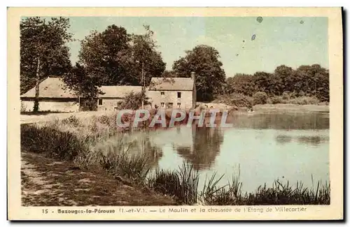 Ansichtskarte AK Bazouges la Perouse Le Moulin et la Chaussee de L Etang de Villecartier